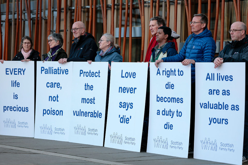 Evangelical leaders welcome Scotland’s rejection of assisted dying bill Members of the Scottish Family Party demonstrate against the assisted dying bill, as Scottish Parliament holds the final vote on the Assisted Dying Bill on March 17, 2026 in Edinburgh, Scotland.